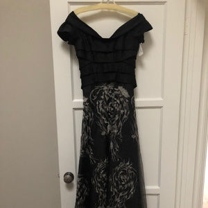 Rene Ruiz Off The Shoulder Black Evening Gown